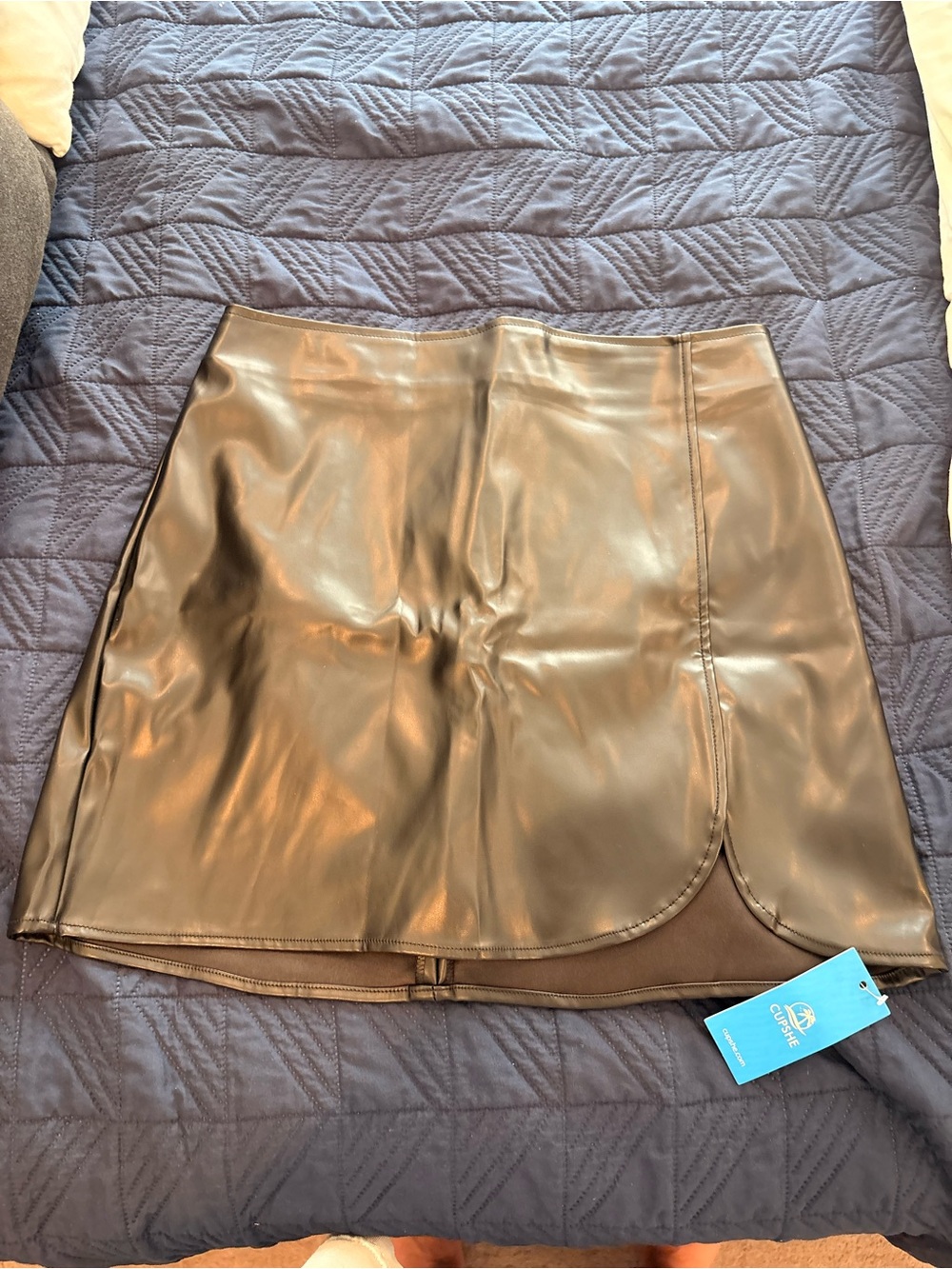 Faux Leather Mini Skirt in Black